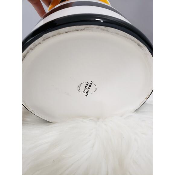 HALLOWEEN‎ ceramic canister cookie jar candy decor retro bats striped storage - Picture 5 of 7